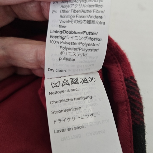 J Crew mini skirt in size 0 red buffalo check lined ruffle wool blend NWT - Picture 8 of 9